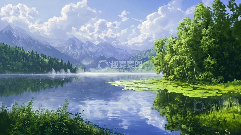 高清大图下载【趣麦麦图】宽屏风景画宽幅动漫风格