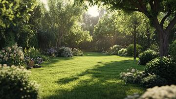 中式小区绿植植被草地