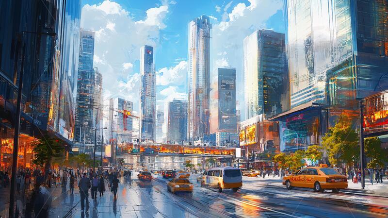 高清大图下载【趣麦麦图】地产城市大场景