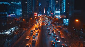 夜街繁华景繁华交通高楼