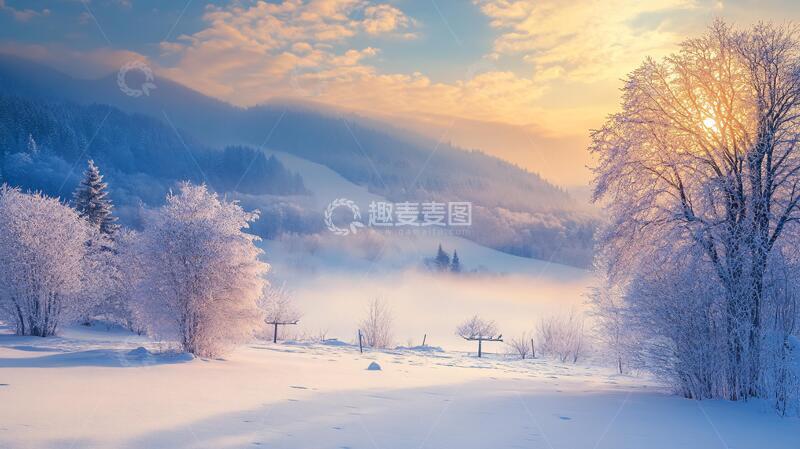 高清大图下载【趣麦麦图】唯美冬景雪景壁纸雪地
