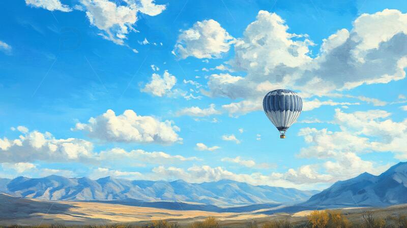 高清大图下载【趣麦麦图】热气球插画场景22