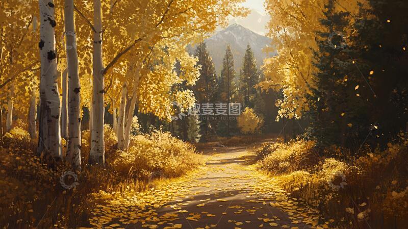 高清大图下载【趣麦麦图】秋天森林画唯美秋色19