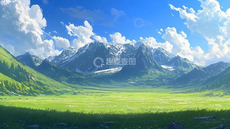高清大图下载【趣麦麦图】宽屏风景画插画动漫风格