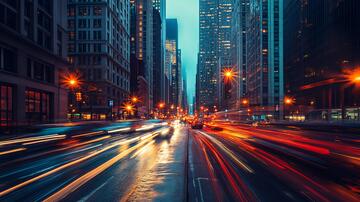 城市快节奏车流夜景动感