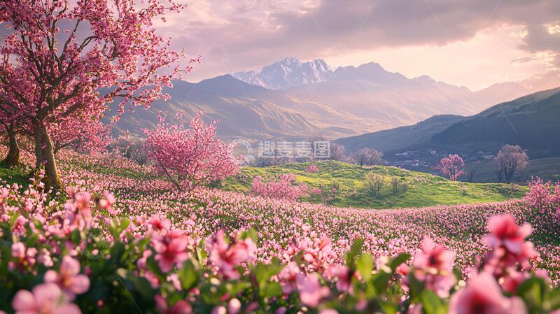 高清大图下载【趣麦麦图】唯美山花意境桃花
