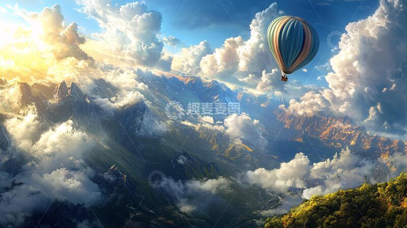 高清大图下载【趣麦麦图】唯美热气球云海壁纸唯美