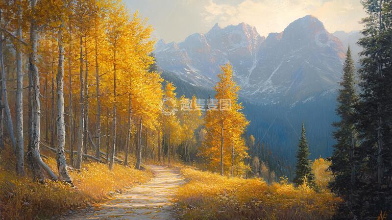 高清大图下载【趣麦麦图】秋天森林画秋天壁纸26