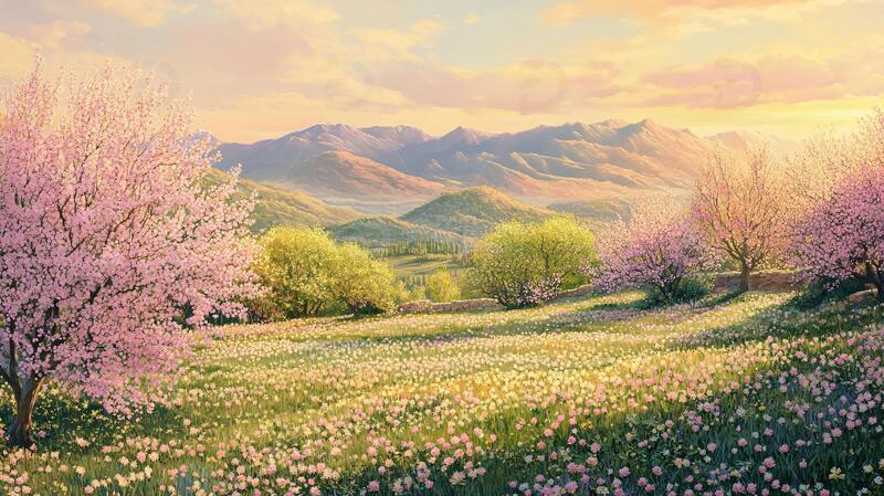 高清大图下载【趣麦麦图】唯美梦幻花田场景39