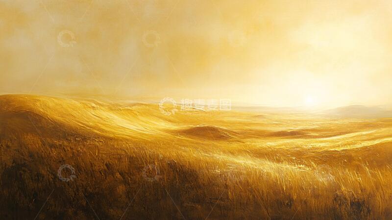 高清大图下载【趣麦麦图】金色光影草地