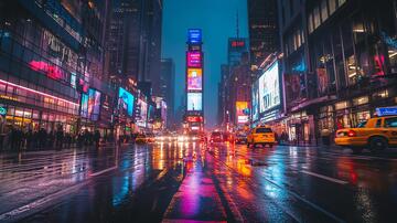 都市雨夜城市街景雨夜