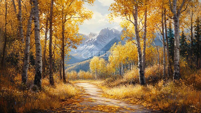 高清大图下载【趣麦麦图】秋天森林画唯美秋色18
