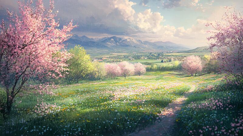 高清大图下载【趣麦麦图】唯美花田场景6