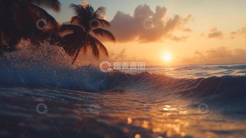 高清大图下载【趣麦麦图】海岛黄昏高清2