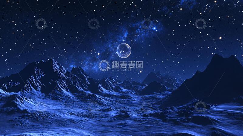 高清大图下载【趣麦麦图】蓝月夜梦幻唯美奇幻16
