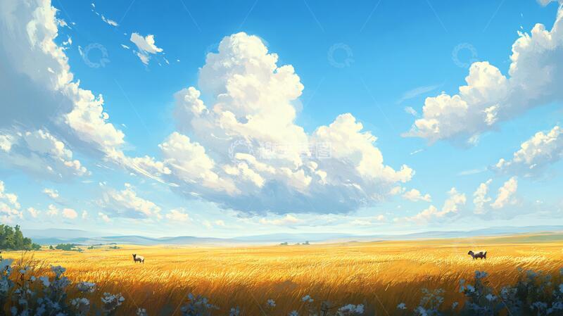 高清大图下载【趣麦麦图】超宽幅田园景色7