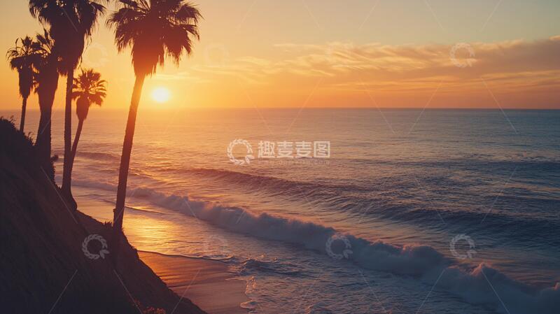高清大图下载【趣麦麦图】圣塔莫尼卡海滩