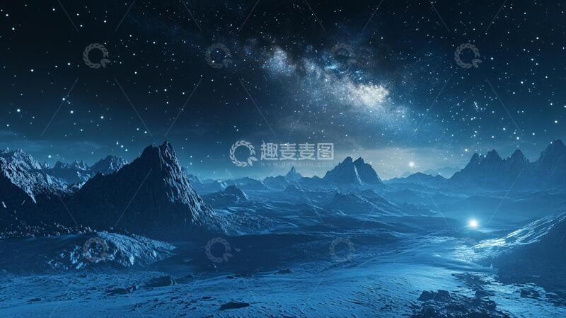 高清大图下载【趣麦麦图】梦幻蓝色夜景