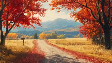 唯美秋景秋天小道3