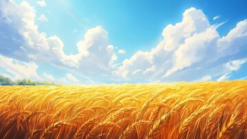 麦田插画插画小麦手绘1