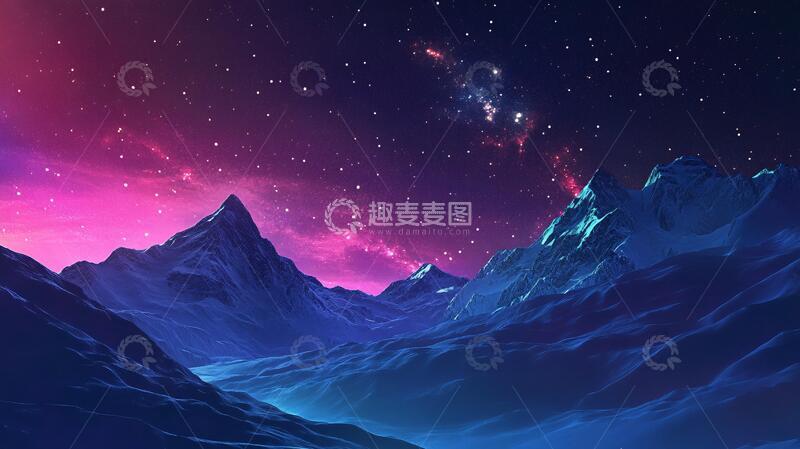 高清大图下载【趣麦麦图】简约渐变山峰背景