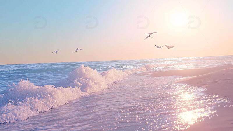 高清大图下载【趣麦麦图】唯美韵律自然海边背景9