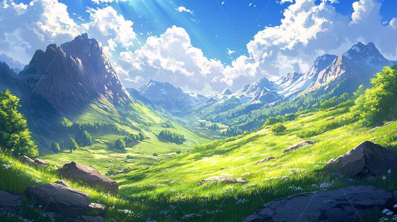 高清大图下载【趣麦麦图】动漫风景动漫场景插画