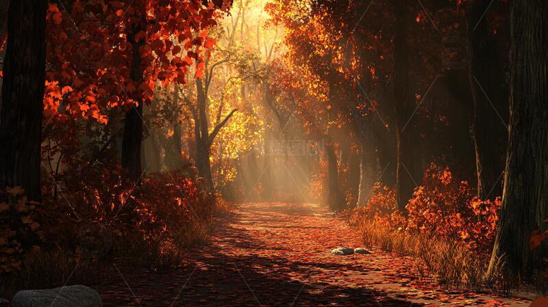 高清大图下载【趣麦麦图】唯美秋天小道4