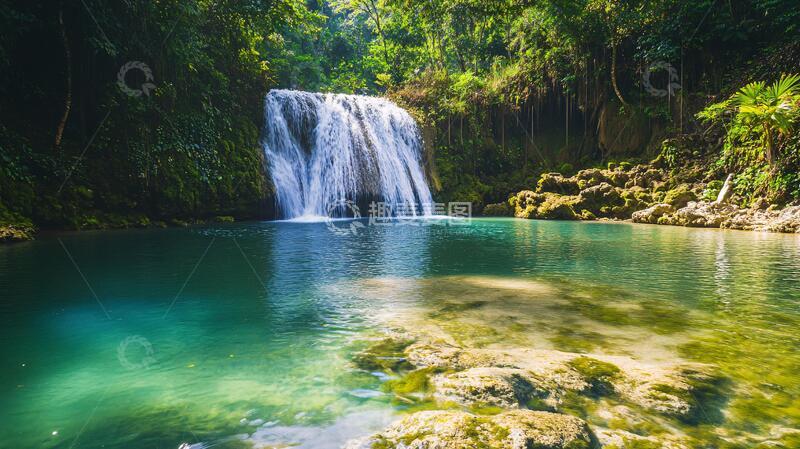 高清大图下载【趣麦麦图】翠谷瀑布山水风光