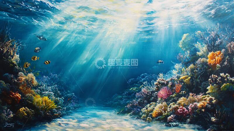 高清大图下载【趣麦麦图】-立体画海底立体画
