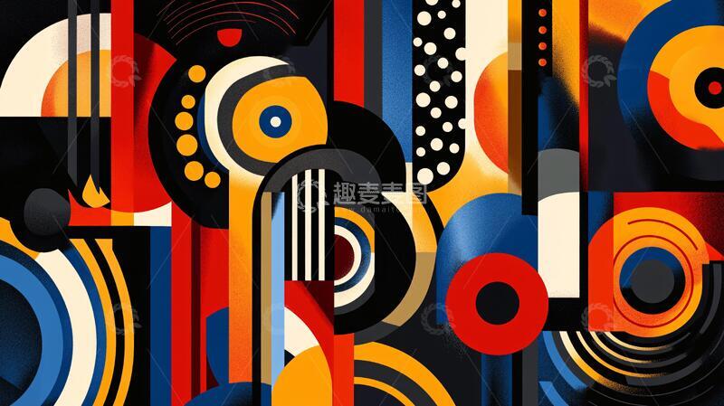 高清大图下载【趣麦麦图】圆圈构成插画2