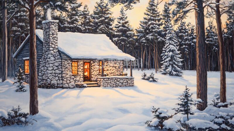 高清大图下载【趣麦麦图】圣诞节风景画2