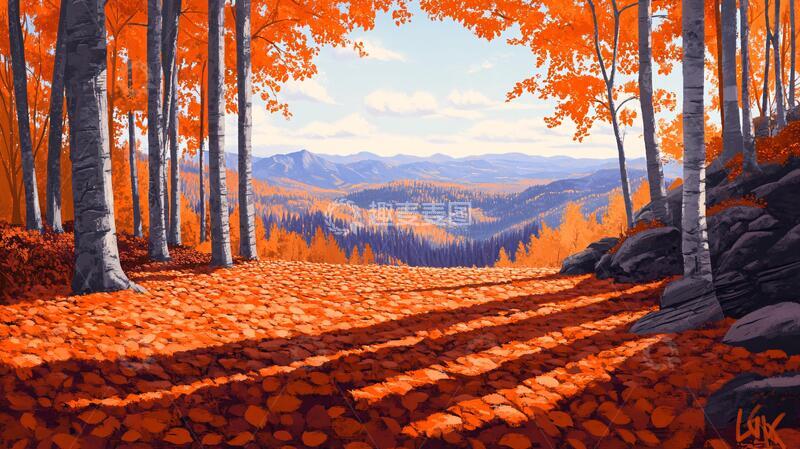 高清大图下载【趣麦麦图】秋天森林画秋天壁纸21