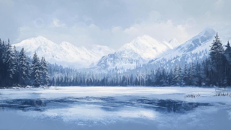 高清大图下载【趣麦麦图】宽屏风景画电脑原画蓝调