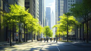 街景效果图街景街道建筑