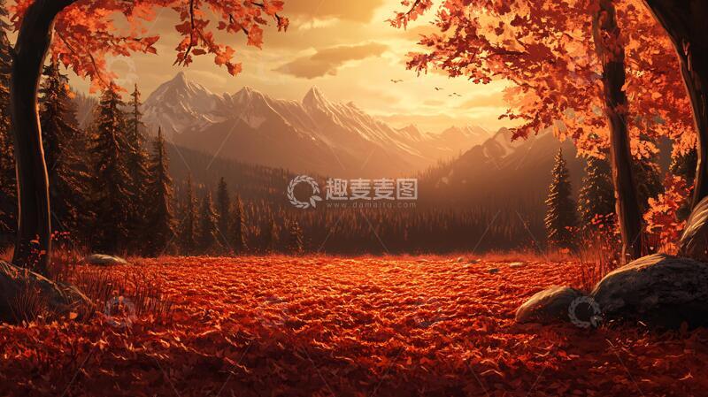 高清大图下载【趣麦麦图】秋天森林画秋天壁纸20