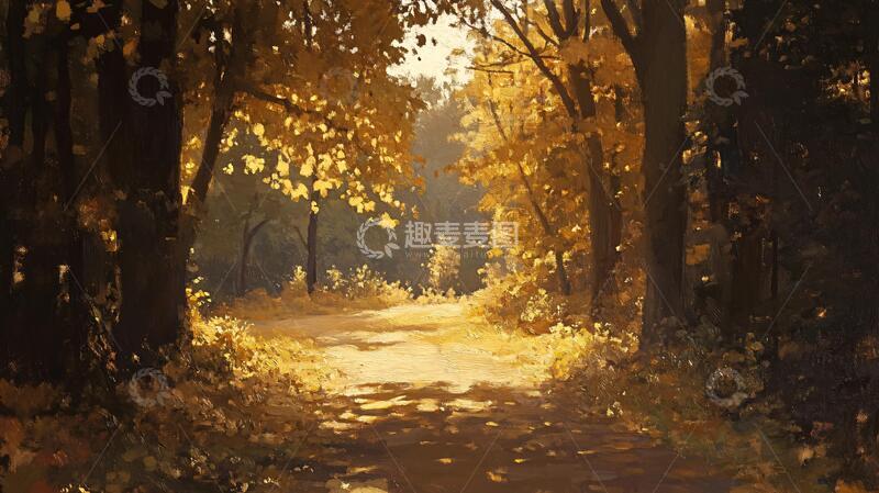 高清大图下载【趣麦麦图】秋天森林画秋天壁纸17
