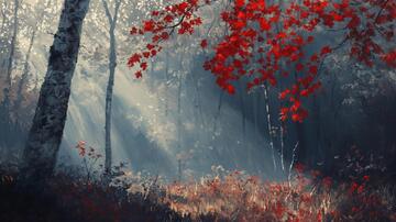 秋天森林画秋天壁纸16