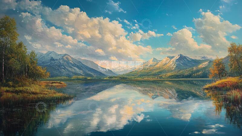 高清大图下载【趣麦麦图】宽屏风景画油画风景山水