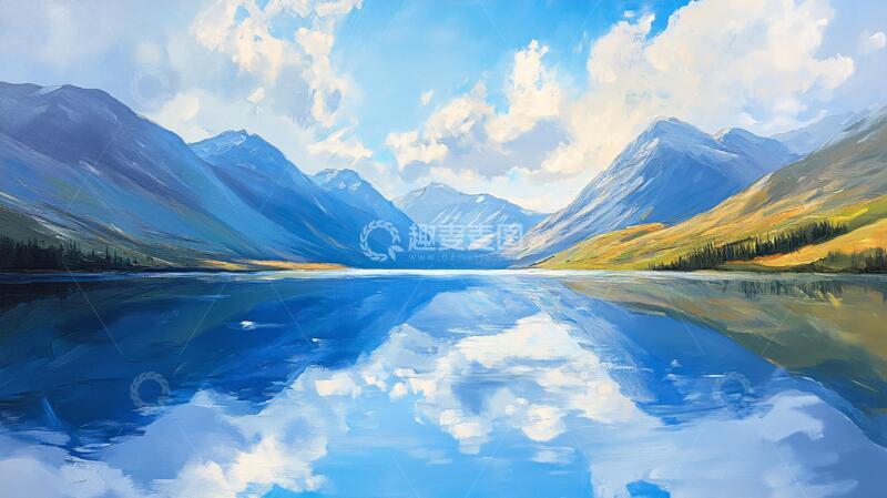 高清大图下载【趣麦麦图】宽屏风景画壁纸倒影宽幅