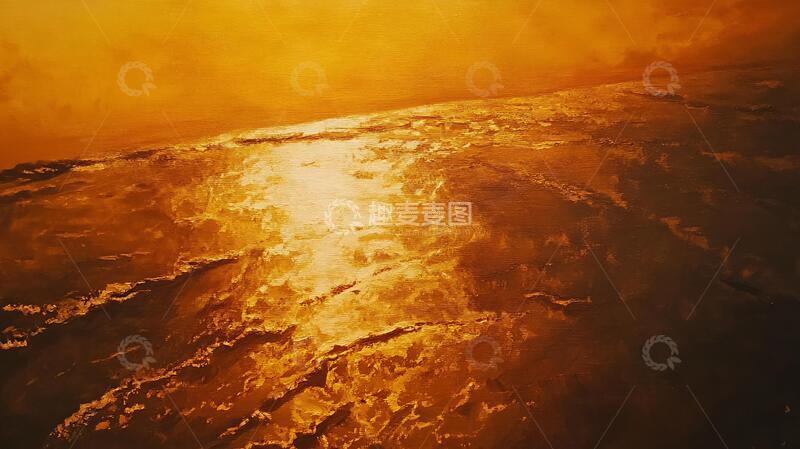 高清大图下载【趣麦麦图】金光闪闪海面