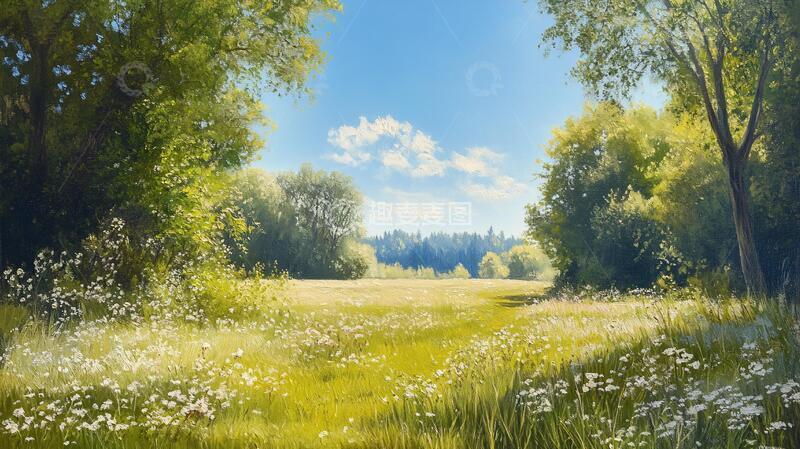 高清大图下载【趣麦麦图】宽屏风景画宽幅森林草地