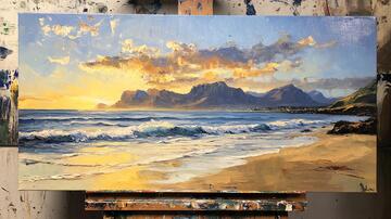 欧美手绘海景油画2