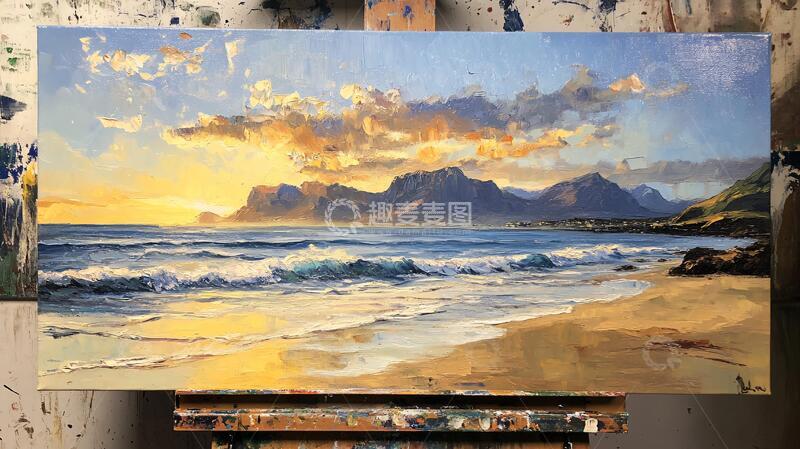 高清大图下载【趣麦麦图】欧美手绘海景油画2