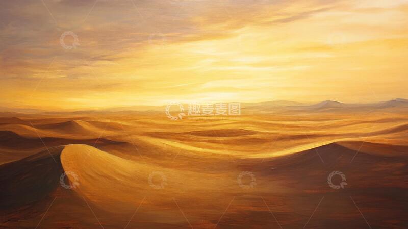 高清大图下载【趣麦麦图】荒野黄昏插画20