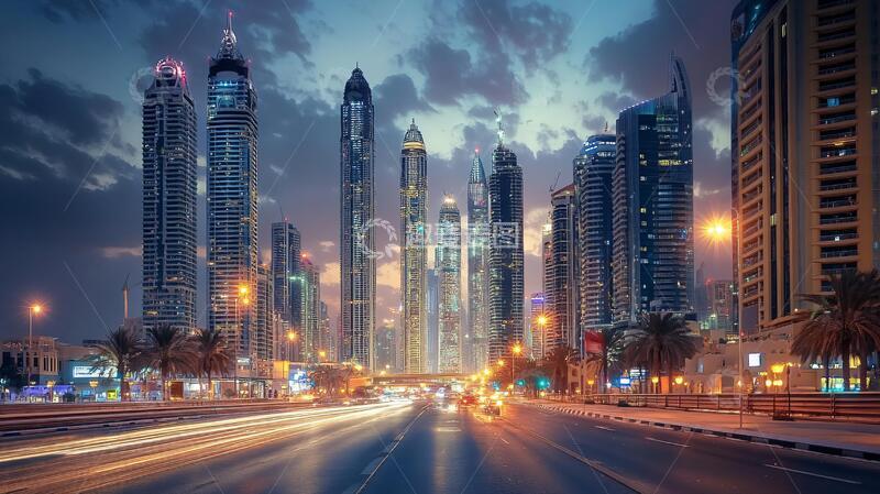 高清大图下载【趣麦麦图】迪拜蓝色科技城市1