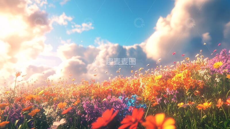 高清大图下载【趣麦麦图】唯美梦幻花田场景37