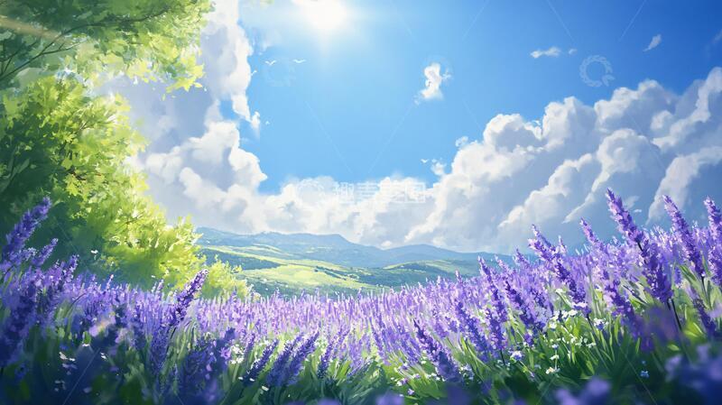 高清大图下载【趣麦麦图】唯美梦幻花田场景36