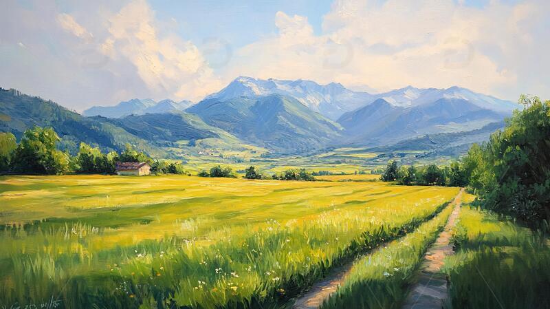 高清大图下载【趣麦麦图】高清宽幅田园山水4