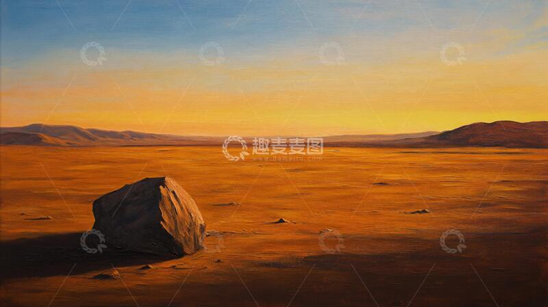 高清大图下载【趣麦麦图】荒野黄昏插画17